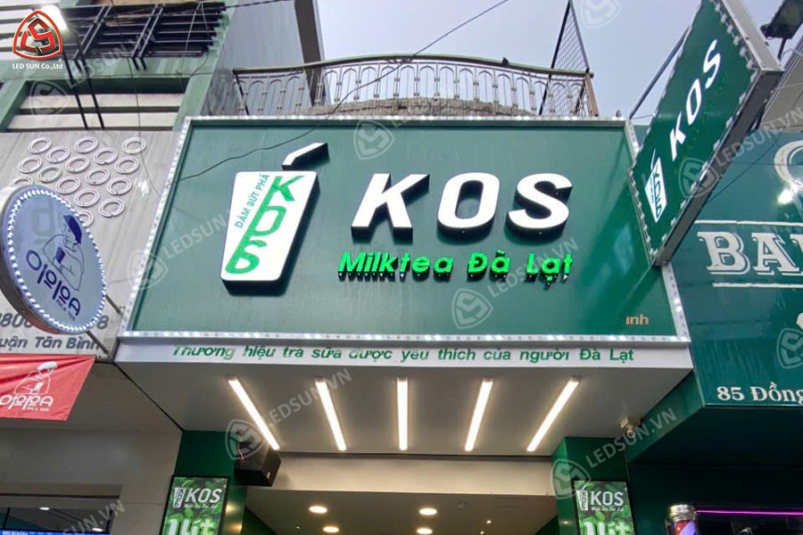 Biển hiệu alu chữ nổi mica cho quán trà sữa