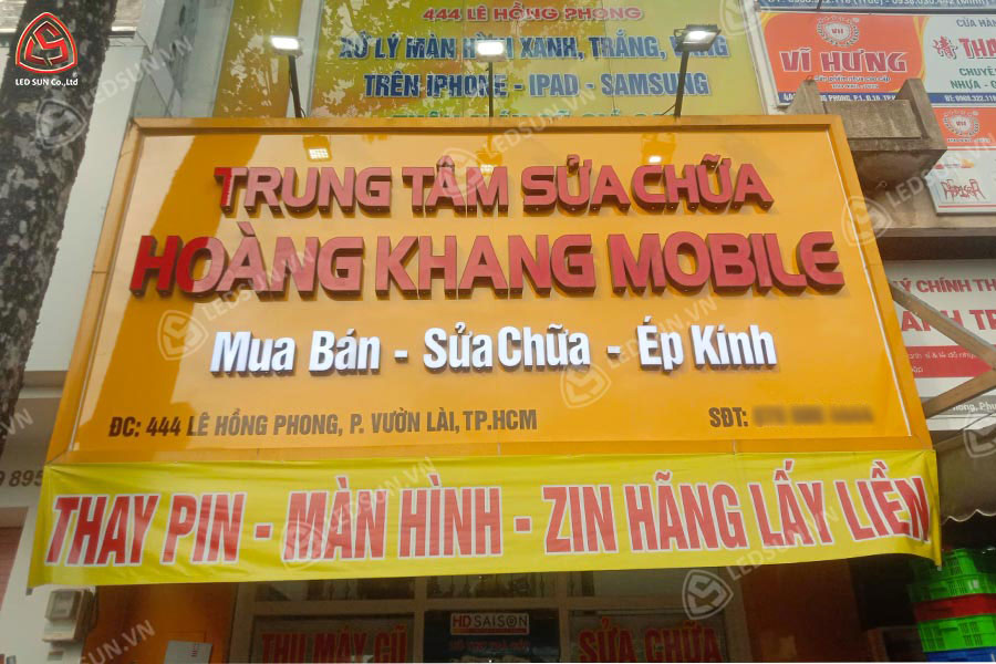 bảng hiệu alu chữ nổi mica