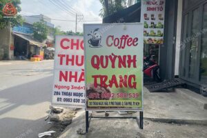 Làm bảng hiệu Quận 11 dạng hộp đèn có chân quán Coffe