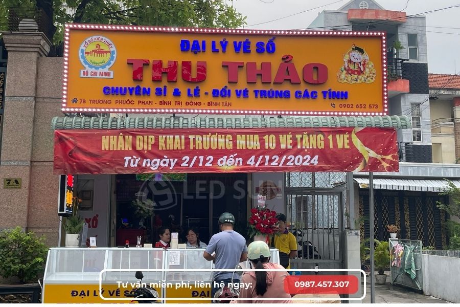 bảng hiệu đại lý vé số bằng alu