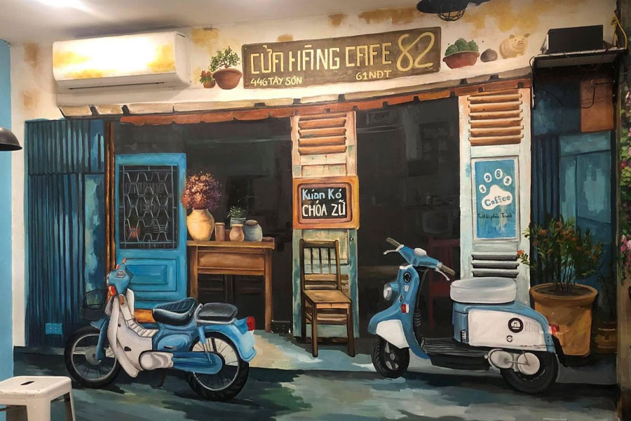 Bảng hiệu xưa vẽ tường