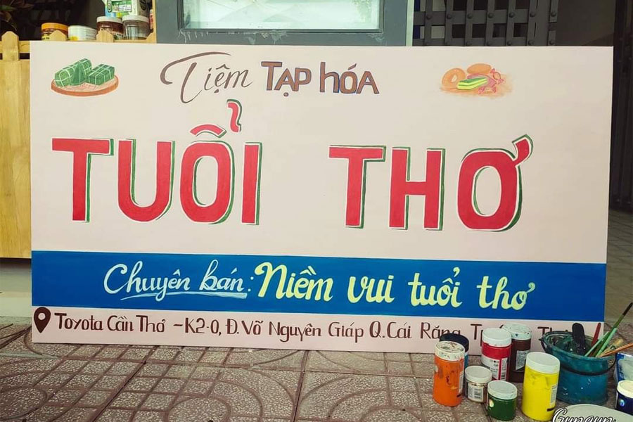 Bảng hiệu xưa bằng alu