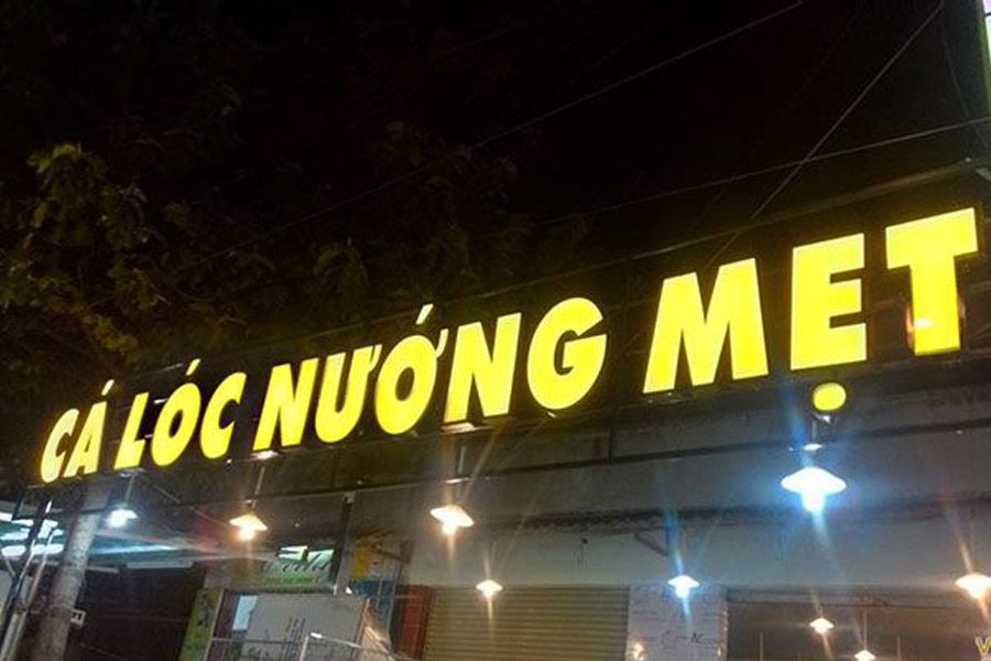 bảng hiệu quán nhậu cá lóc nướng